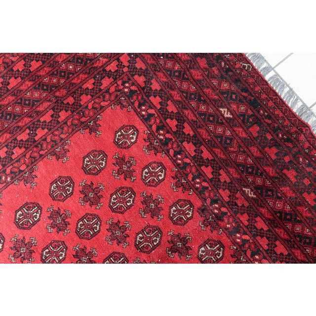 1920s, Antique Afghan Ersari Handmade Rug 6.8' X 9.4' For Sale - Image 17 of 18