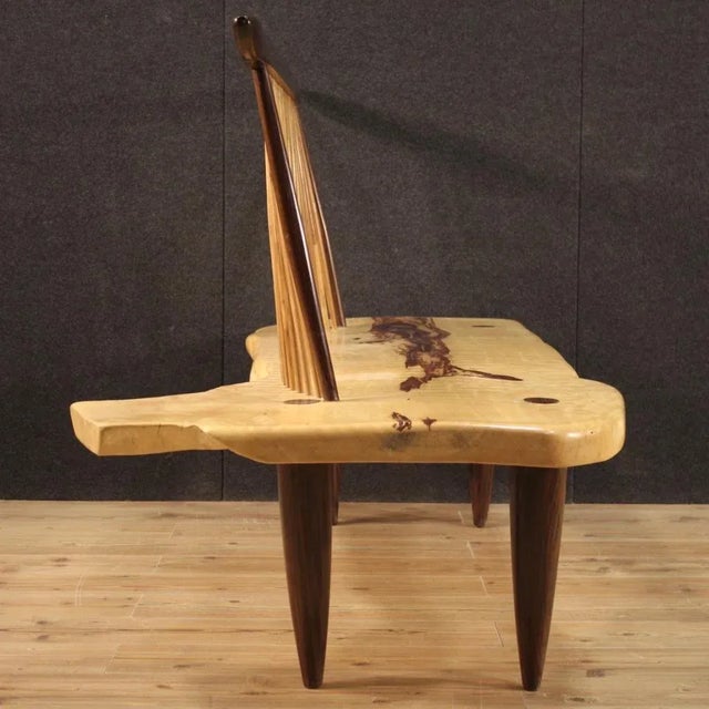 Wooden Sofa in the style of George Nakashima, 1980s For Sale - Image 6 of 13