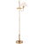 J. Randall Powers by Visual Comfort Signature Hargett Bridge Arm Floor Lamp in Hand-Rubbed Antique Brass with Linen Shade For Sale