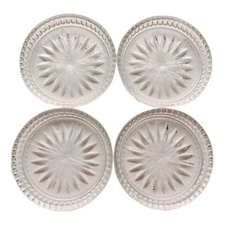 Vintage Princess House Clear Crystal Coasters Set of 4 For Sale