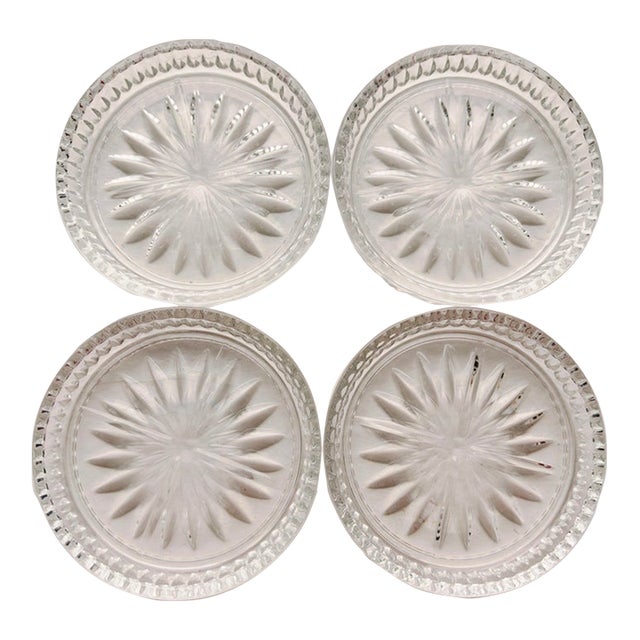 Vintage Princess House Clear Crystal Coasters Set of 4 For Sale