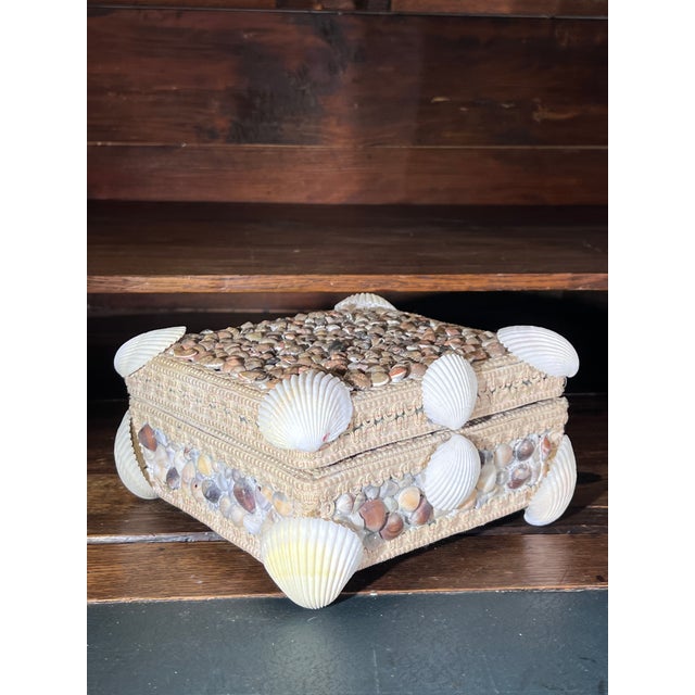 Vintage Mediterranean Grotto Style Decorative Box With Velvet Interior For Sale - Image 9 of 13