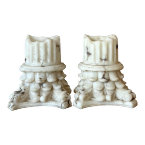 Vintage Boho Cast Resin Column Sconce - A Pair
