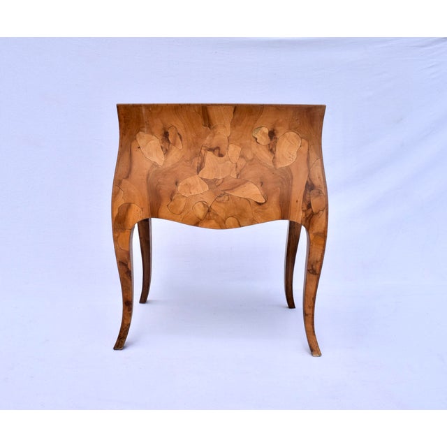 Amber Italian Oyster Burl Two Drawer Small Chest / Side Table For Sale - Image 8 of 11