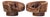 Milo Baughman for Thayer Coggin Mid Century Walnut Swivel Barrel Tub Chairs - Pair For Sale