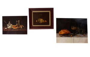 Belgian Artist, Still Life, 1983, Oil on Canvas Paintings, Set of 3