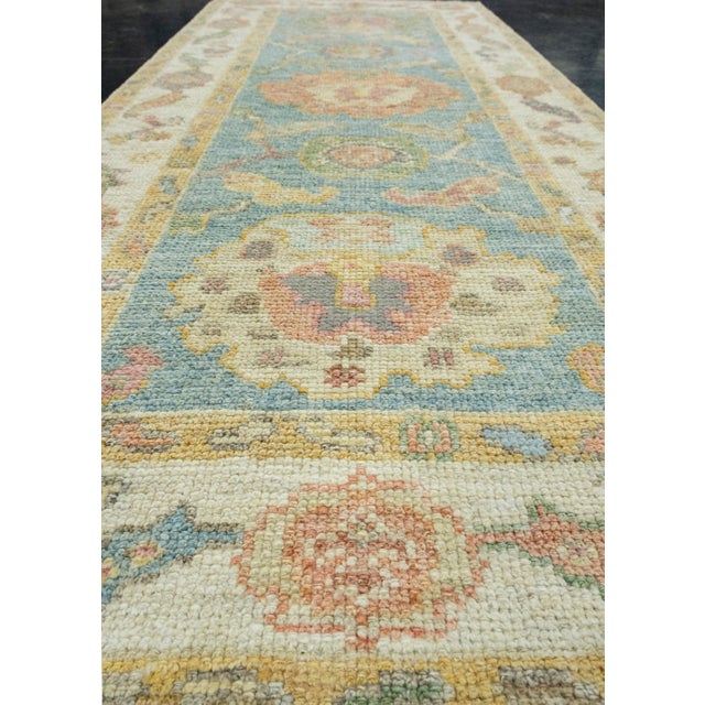 Textile Turkish Oushak Runner Rug 2'8" x 6'2" #17423 For Sale - Image 7 of 8