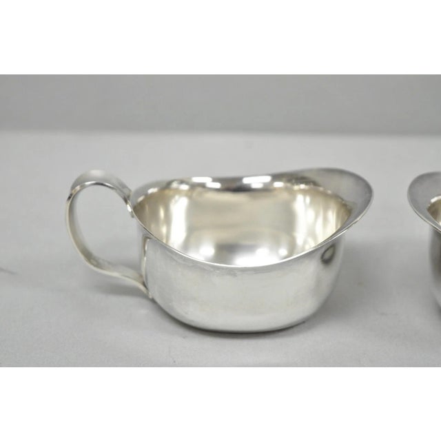 Mid-Century Modern Vintage Carl Cohr Denmark Mid Century Modern Silver Plated Creamer & Sugar Bowl For Sale - Image 3 of 10