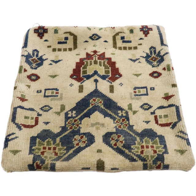 Contemporary 53632 Vintage Turkish Oushak Rug Pillow Cover - 01'05 X 01'05 For Sale - Image 3 of 8