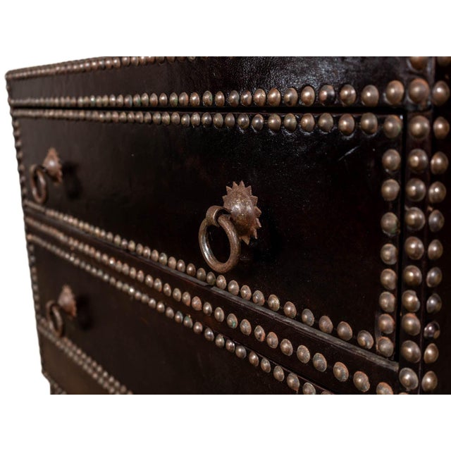 Vintage Leather Chest For Sale - Image 4 of 5