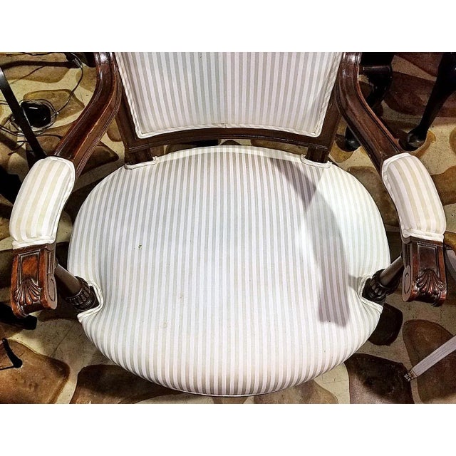Wood Pair of 1980s Empire/Louis XVI Fauteiuls Armchairs For Sale - Image 7 of 11