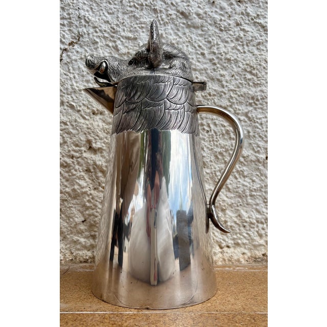 Metal Large Mid 20th Century Boar's Head Jug By F. Valenti, Circa 1960 For Sale - Image 7 of 15