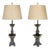 Mid 20th Century Pewter Chinoiserie Lamps With Brass Detail - a Pair For Sale