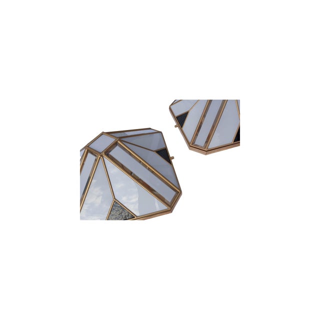 Modern Pyramid-Shaped Opal Glass Wall Lamps, Italy, 1970s, Set of 2 For Sale - Image 3 of 16