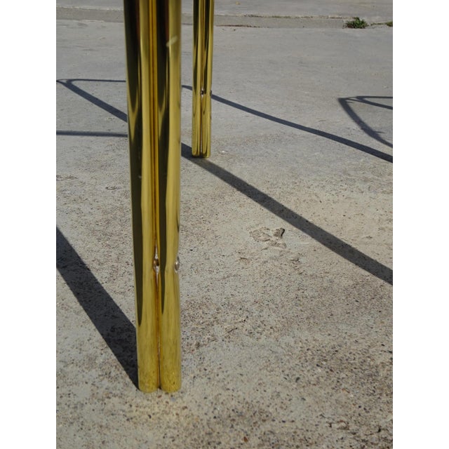 Nesting Tables in Gilt Metal and Tempered Glass, 1990s, Set of 3 For Sale - Image 9 of 18