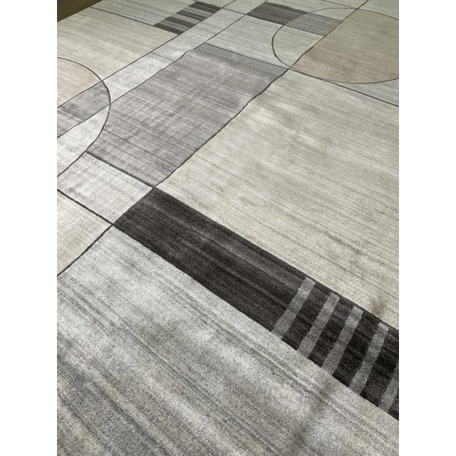 Hand Knotted Modern Wool Rug. 09'00" X 12'03" For Sale - Image 4 of 7