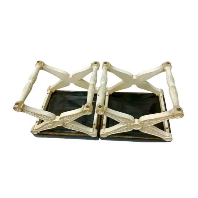 Pair Louis XVI Style Curule Stools For Sale - Image 12 of 14