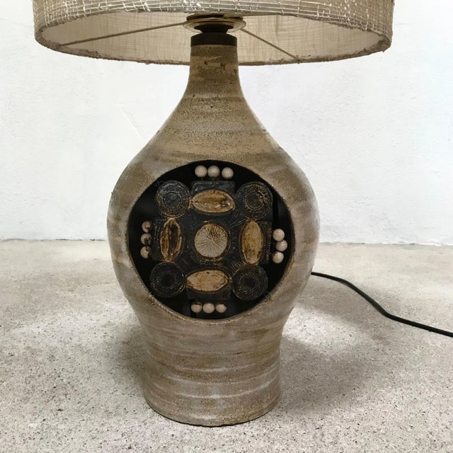 Mid-Century Modern French Ceramic Table Lamp by Georges Pelletier, 1960s For Sale - Image 3 of 16