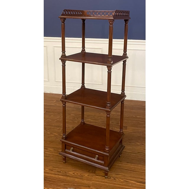 Brown Traditional Etagere/Display Shelf by Leighton Hall - Showroom Sample For Sale - Image 8 of 11