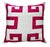 Beautiful Empire Birch linen pillow with fuchsia ribbon detail and a down blend pillow fill. 22x22