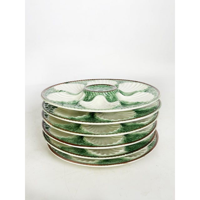 Oyster Plates, France, 1960s, Set of 6 For Sale - Image 11 of 14