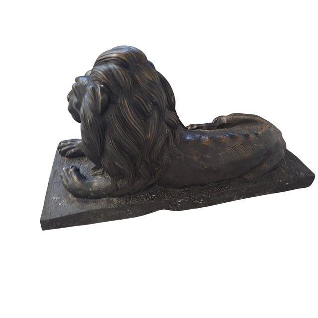 Metal Monumental Bronze Lions, 1980, Set of 2 For Sale - Image 7 of 18