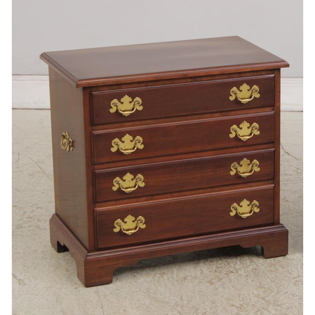 Traditional Henkel Harris Cherry 4 Drawer Chairside Chest For Sale - Image 3 of 14