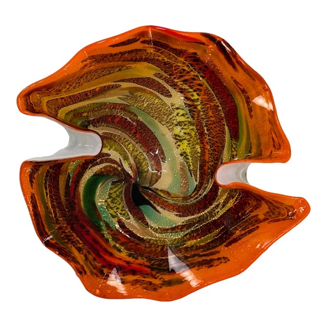 Stunning Mid 20th Century Venetian - Italian Murano Hand Blown Art Glass Bowl For Sale