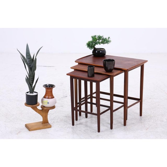 Mid-Century Danish Teak Nesting Tables, Set of 3 For Sale - Image 13 of 13