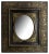 French Napoleon III Gilt and Black Stucco and Wood Wall Mirror, 1880s For Sale