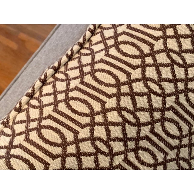 Contemporary Contemporary Chocolate Brown and Cream Square Pillows- a Pair For Sale - Image 3 of 4