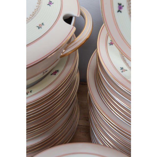 Antique French Limoges Porcelain Dinnerware by Charles Haviland, 1940s, Set of 62 For Sale - Image 6 of 9