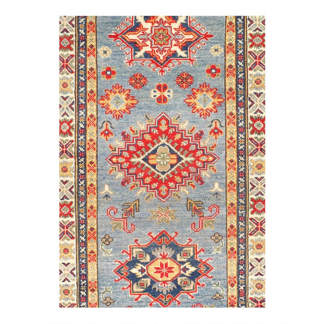 Original Kazak Rug.Handmade Hand-knotted,Very Practical for High Traffic,Hand-Spun Lamb's Wool on a Cotton Foundation...