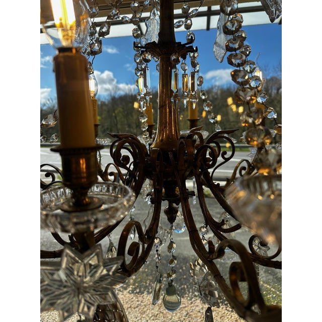 19th Century Crystal and Bronze Chandelier For Sale - Image 10 of 18