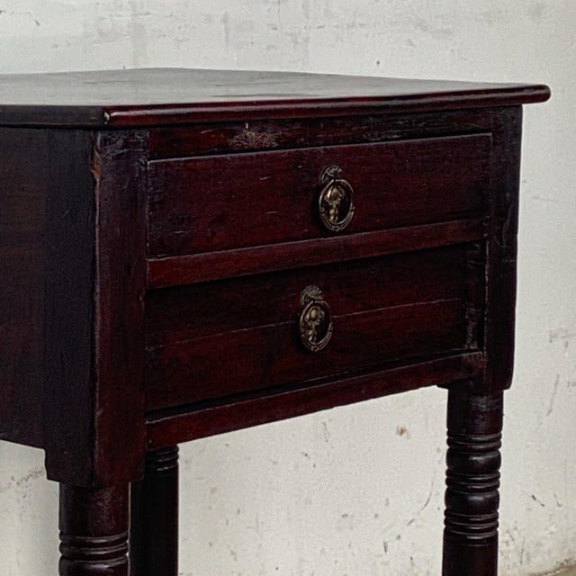 Antique American Federal Mahogany Two-Drawer Stand For Sale - Image 9 of 12