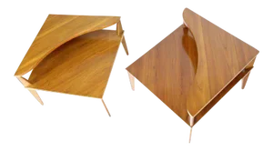 Mid-Century Modern John Stuart Step End Corner Tables - a Pair