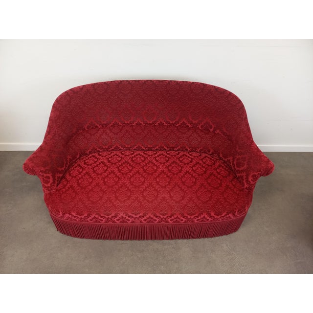 Red Toad Sofa and Chairs, 1950s, Set of 3 For Sale - Image 3 of 18