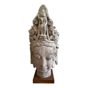 Large Stone Guanyin Buddhist Sculpture