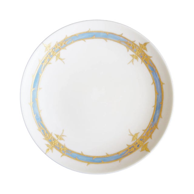 19th Century Pastel and Gilt Porcelain Dessert Plates - Set of 6 For Sale - Image 5 of 12