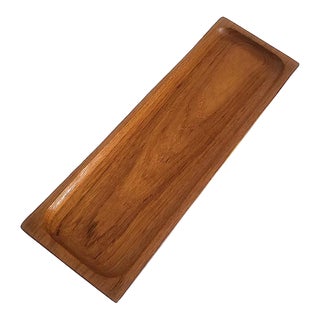 Mid 20th Century Teak Wood Oblong Tray For Sale