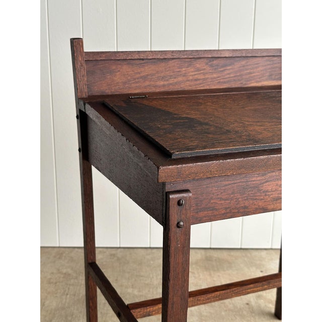 Antique 19th Century Oak Schoolhouse Writing Desk For Sale - Image 11 of 18