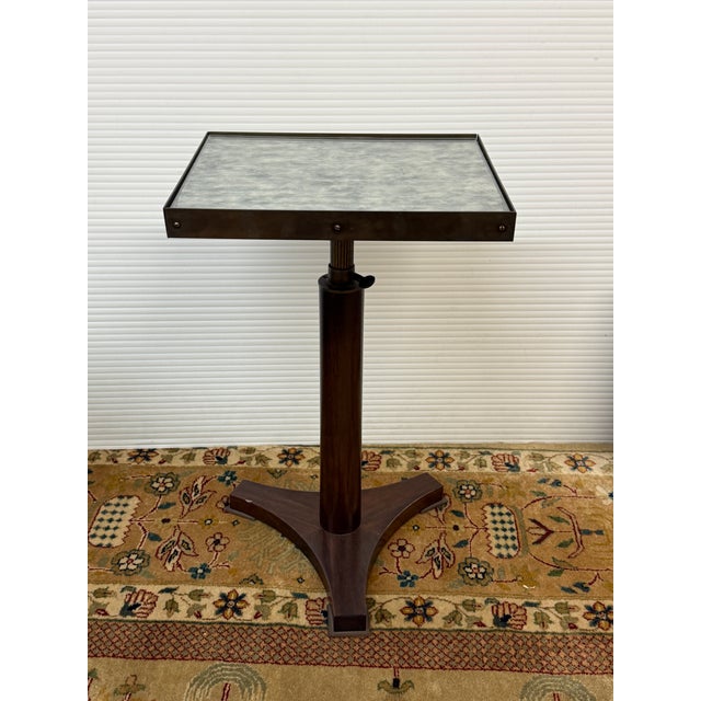 Design Plus Gallery presents a Mahogany + Foggy Glass Side Table by Roman Thomas. This elegant mahogany coffee table has a...