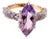 Bochic “Orient” Natural Amethyst & Lilac Tanzanite Ring Set 18K Gold & Silver For Sale