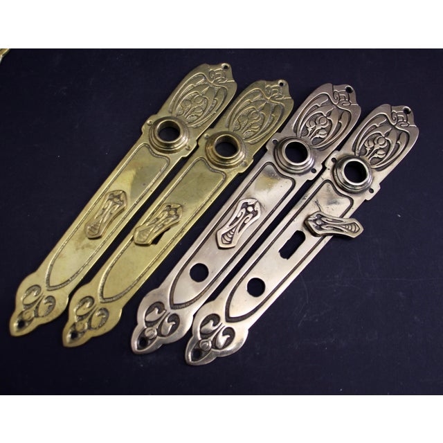 Antique Brass Door Fittings, 1890s, Set of 16 For Sale - Image 6 of 8