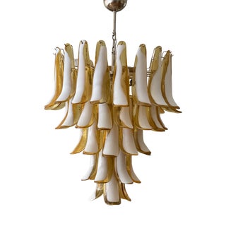 Amber Colored Murano Chandelier For Sale