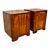 Brown Art Deco Nightstands in Walnut Root Veneer with Conical Columns, 1930s, Set of 2 For Sale - Image 8 of 14