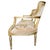 Late 20th Century French Neoclassical Louis XVI Style Giltwood & Painted Settee With Champagne Velvet Upholstery For Sale - Image 4 of 10