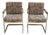 70's Milo Baughman for Thayer Coggin Newly Scalamandre Upholstered Cantilever Flat Bar Chairs - A Pair For Sale