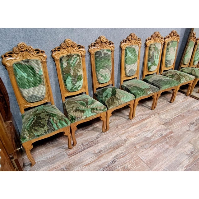 Art Nouveau Chairs in the style of Alfonso Mucha, 1900s, Set of 6 For Sale - Image 6 of 7