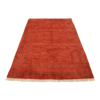 Gabbeh Rug 8’2” X 10’5” Red Wool Vintage Hand-Knotted Oriental Carpet For Sale